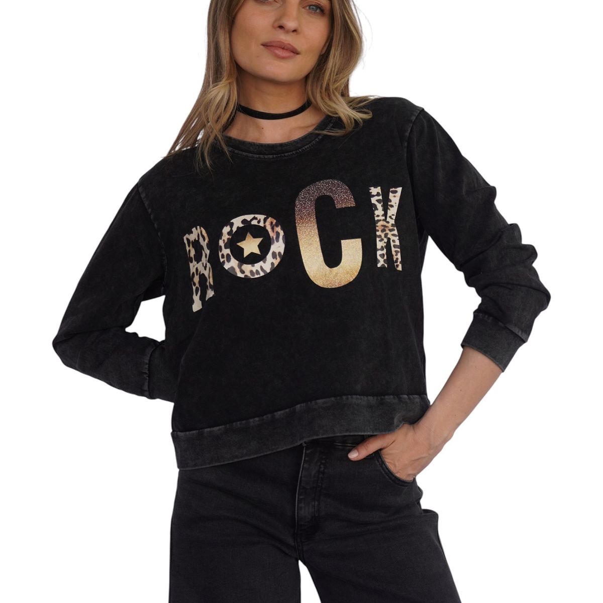 DIVINO JEANS - Polerón Nora I Negro Divino Jeans