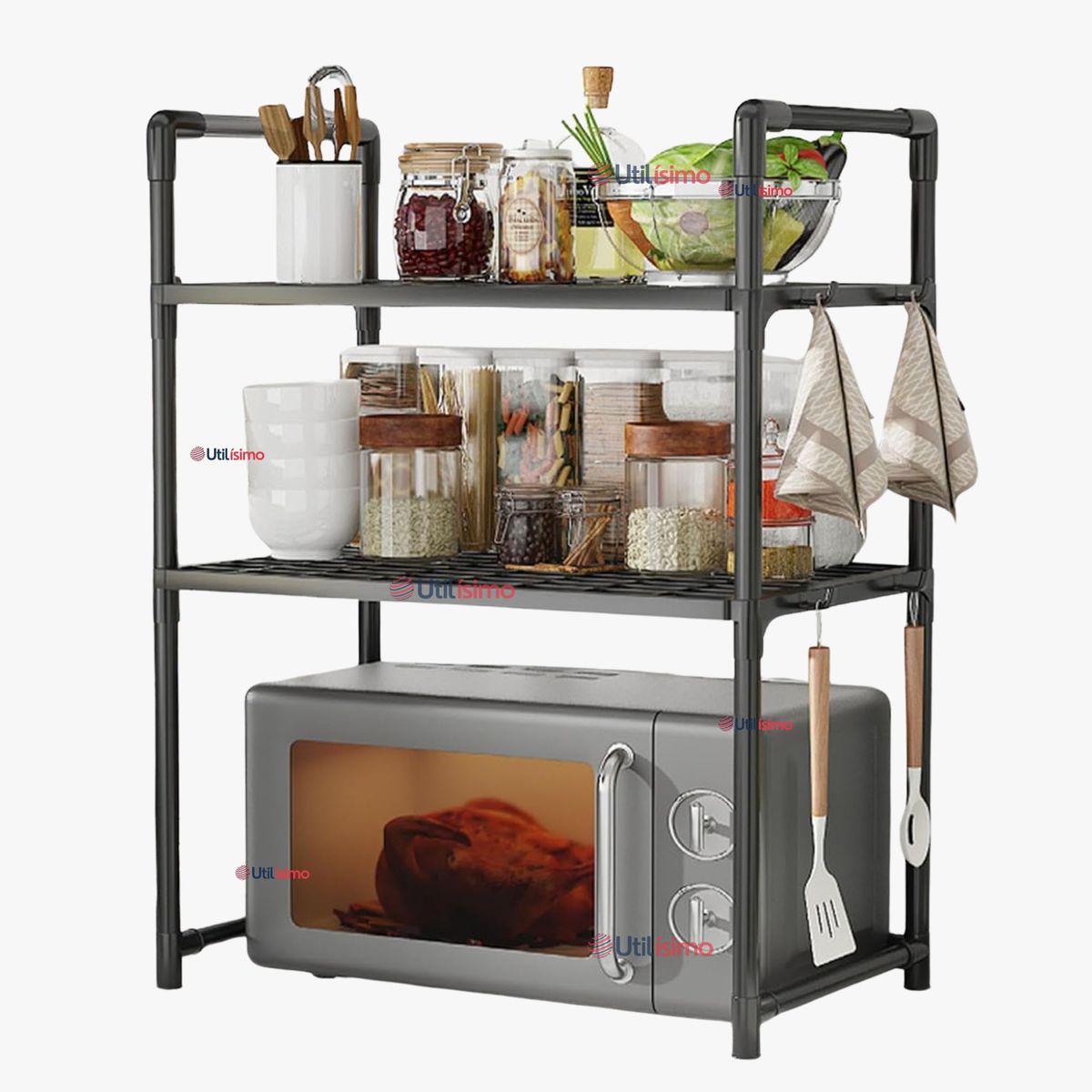 LINE - Estante Repisa Microondas de 3 Niveles Rack Organizador Multiuso Cocina