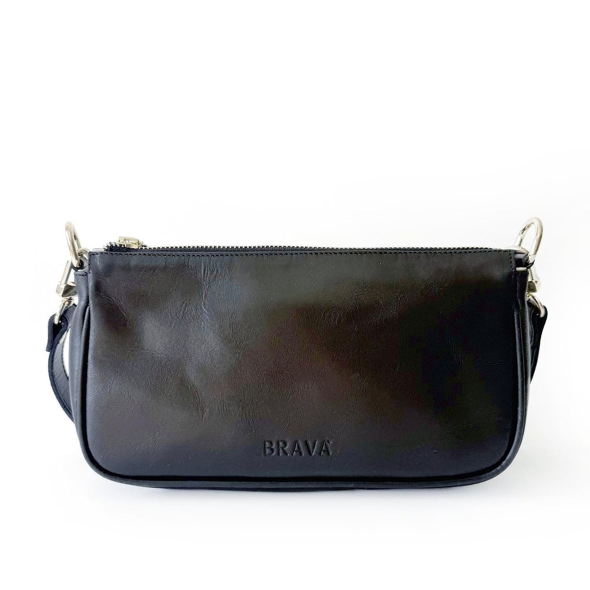 BRAVA - Cartera de cuero modelo AMANDA Negro