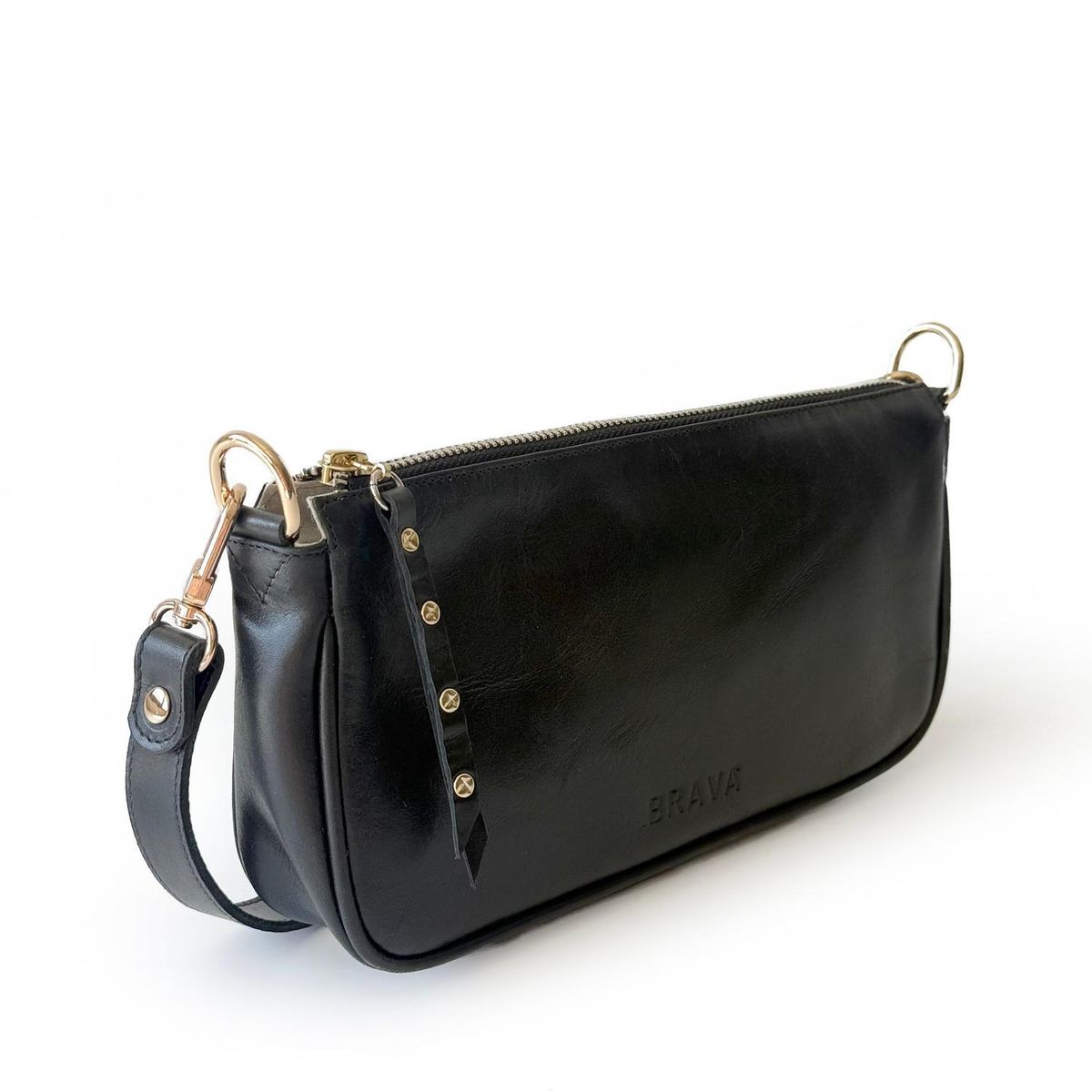 BRAVA - Cartera de cuero modelo AMANDA Negro