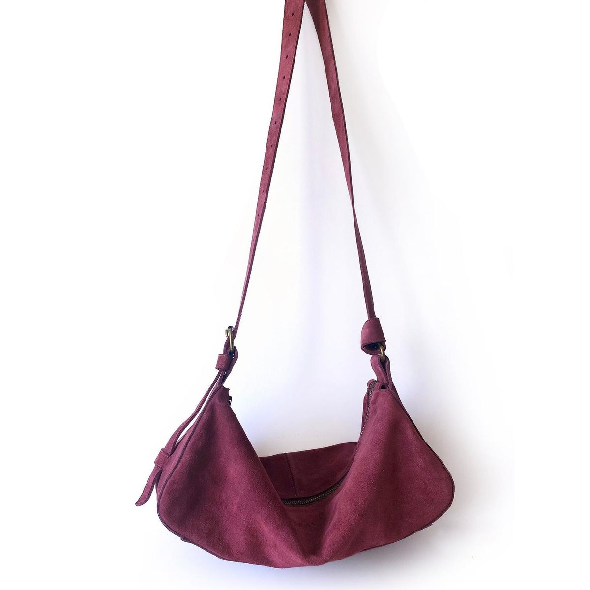 BRAVA - Cartera de cuero modelo REBECA burdeos