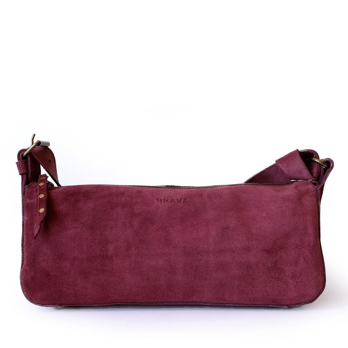 BRAVA - Cartera de cuero modelo REBECA burdeos