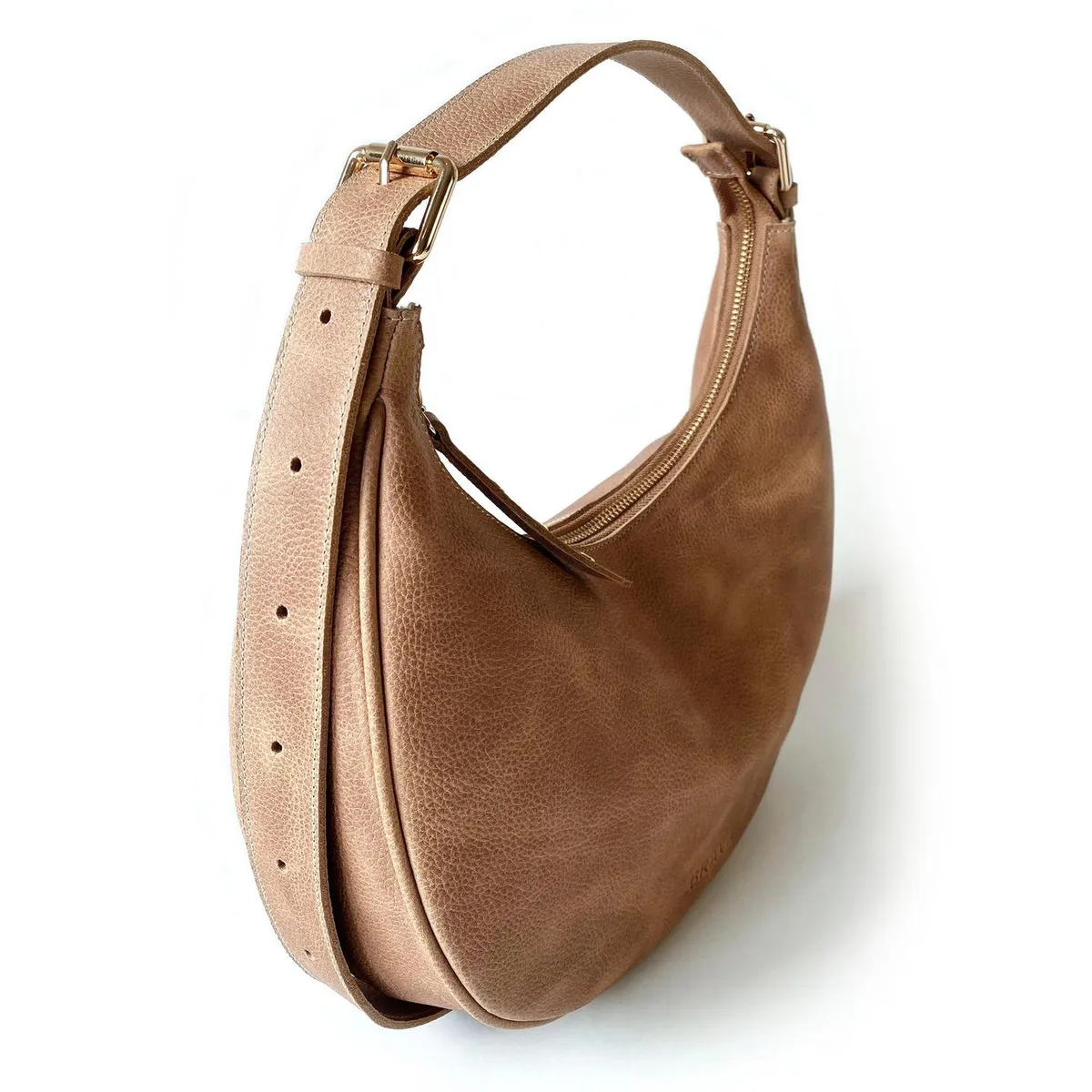 BRAVA - Cartera de cuero modelo ISIDORA Tostado