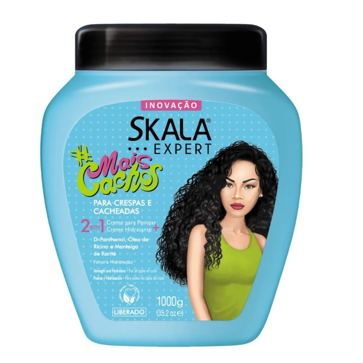 SKALA - Mascara Capilar Skala Mais Cachos 2en1 1000ml Fuerza Hidrata Revitaliza Antifrizz Nutre