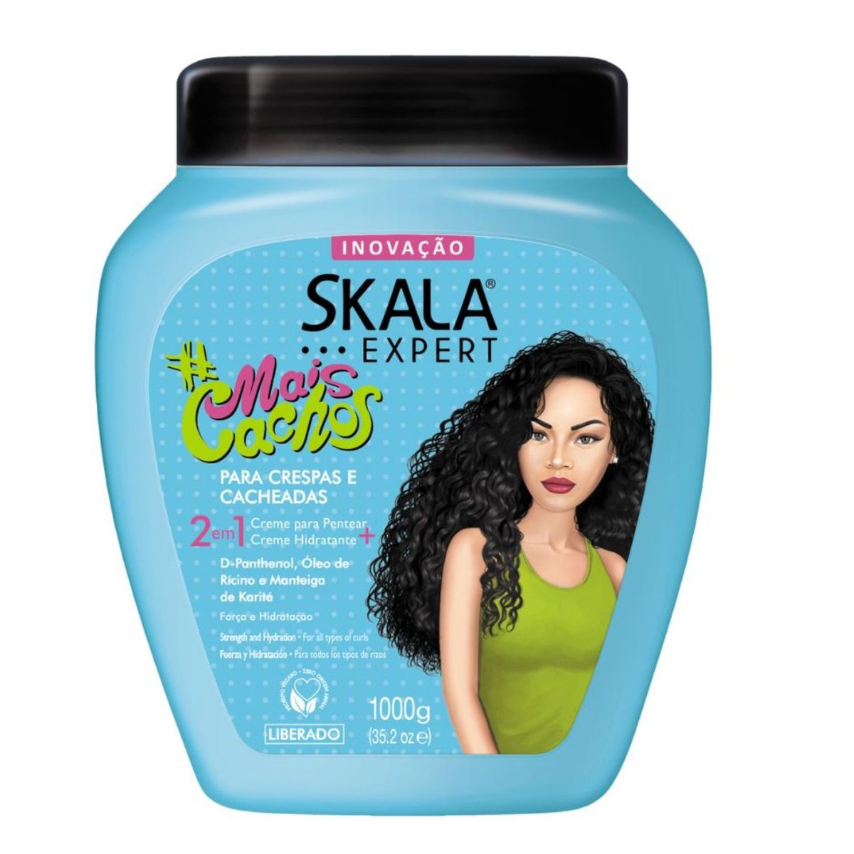 SKALA - Mascara Capilar Skala Mais Cachos 2en1 1000ml Fuerza Hidrata Revitaliza Antifrizz Nutre