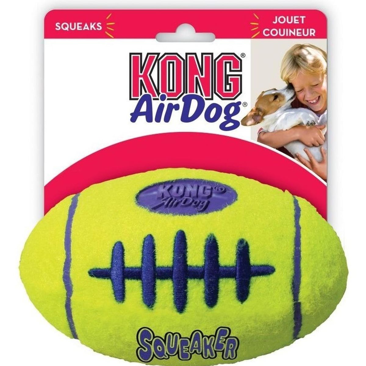 KONG - Juguete Para Perro Con Sonido Kong Air Dog Football Rugby Amarillo