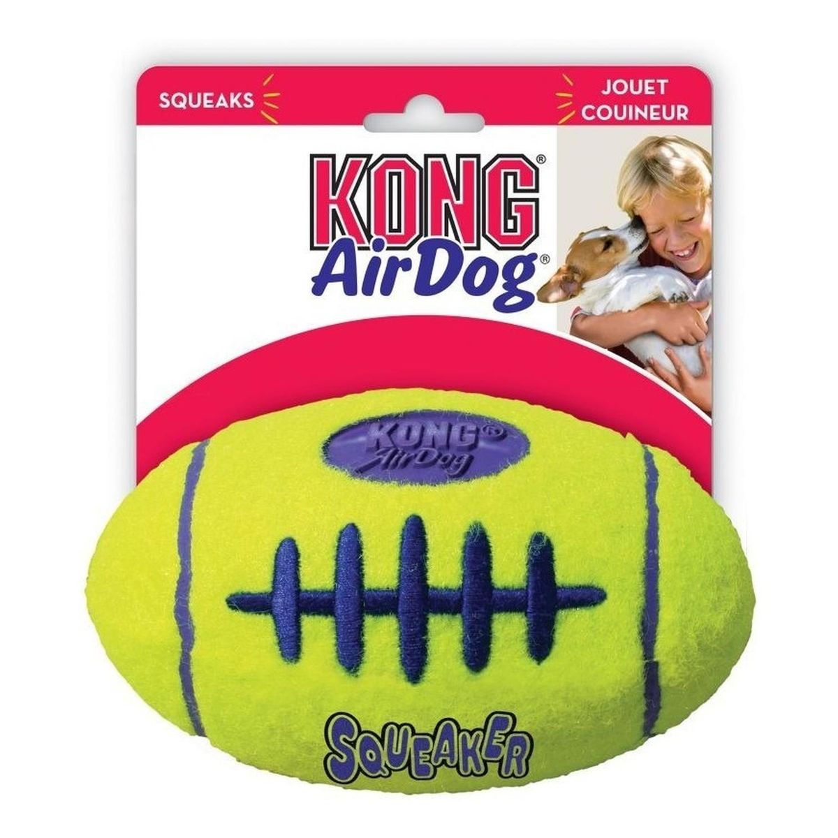 KONG - Juguete Para Perro Con Sonido Kong Air Dog Football Rugby Amarillo