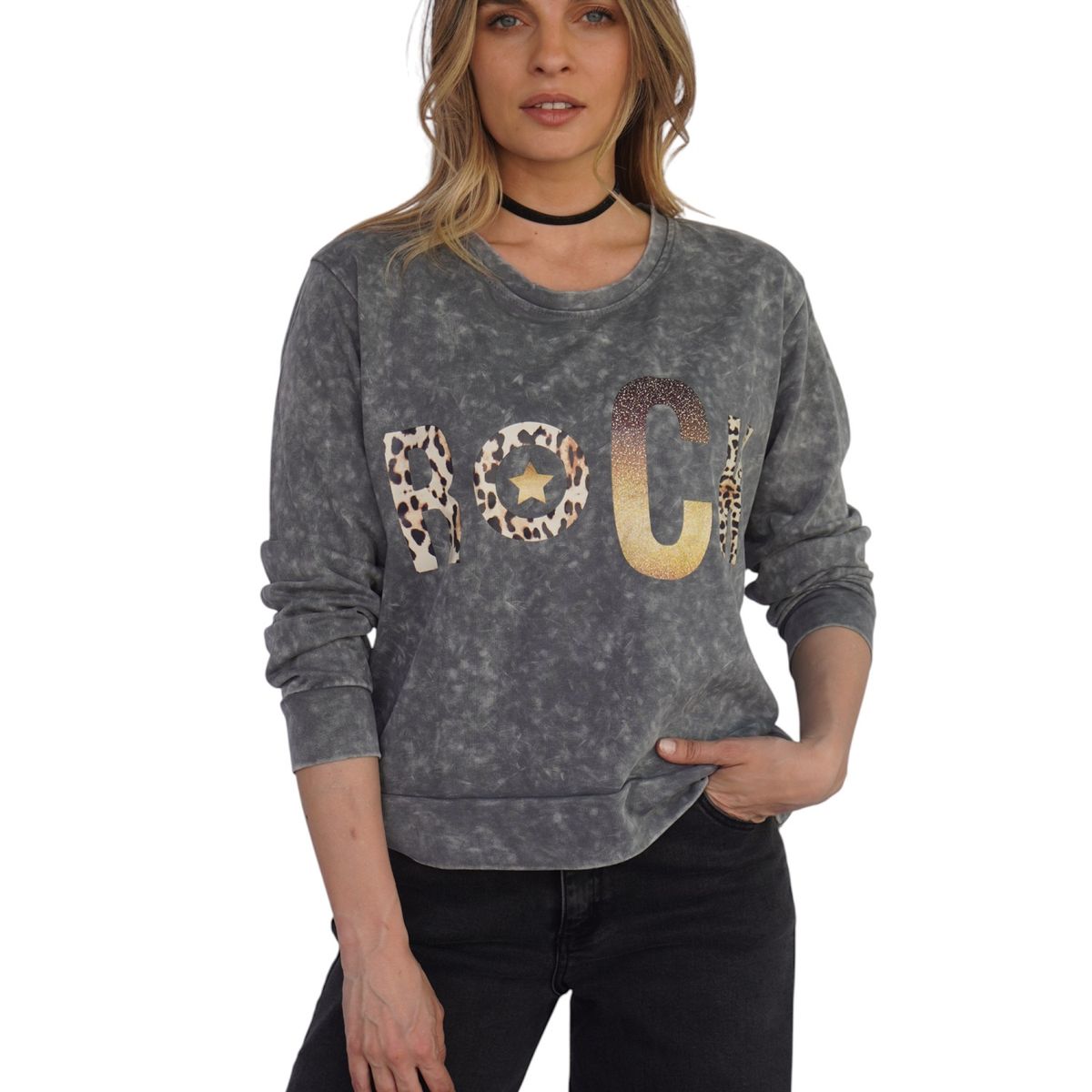 DIVINO JEANS - Polerón Nora II Gris Divino Jeans