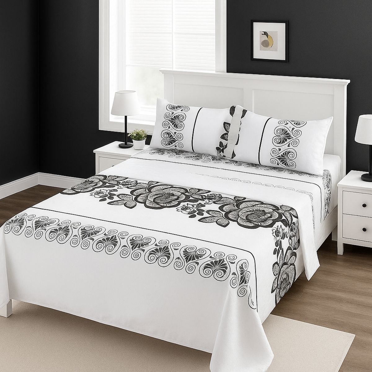 ARMONIA - diseño 769 juego de sábanas KING 2½ P clásicas 144 hilos