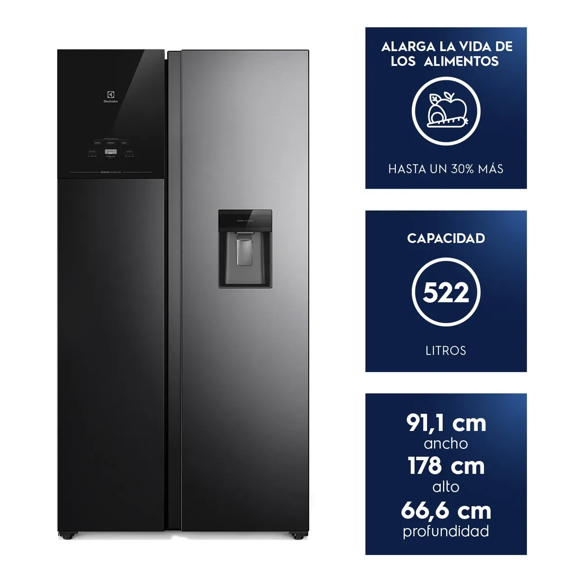 Refrigerador 522L No Frost Side by side ES50WB Electrolux, marca ELECTROLUX - Foto 2