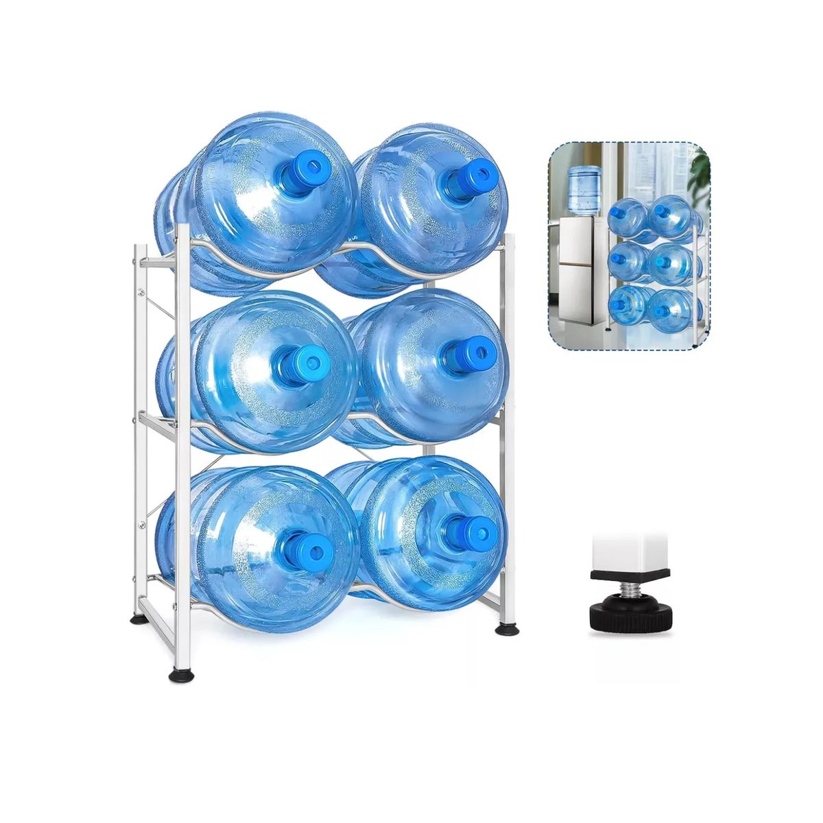 GENERICO - Estante Organizador Rack 6 Botellones Bidones Agua 20lt