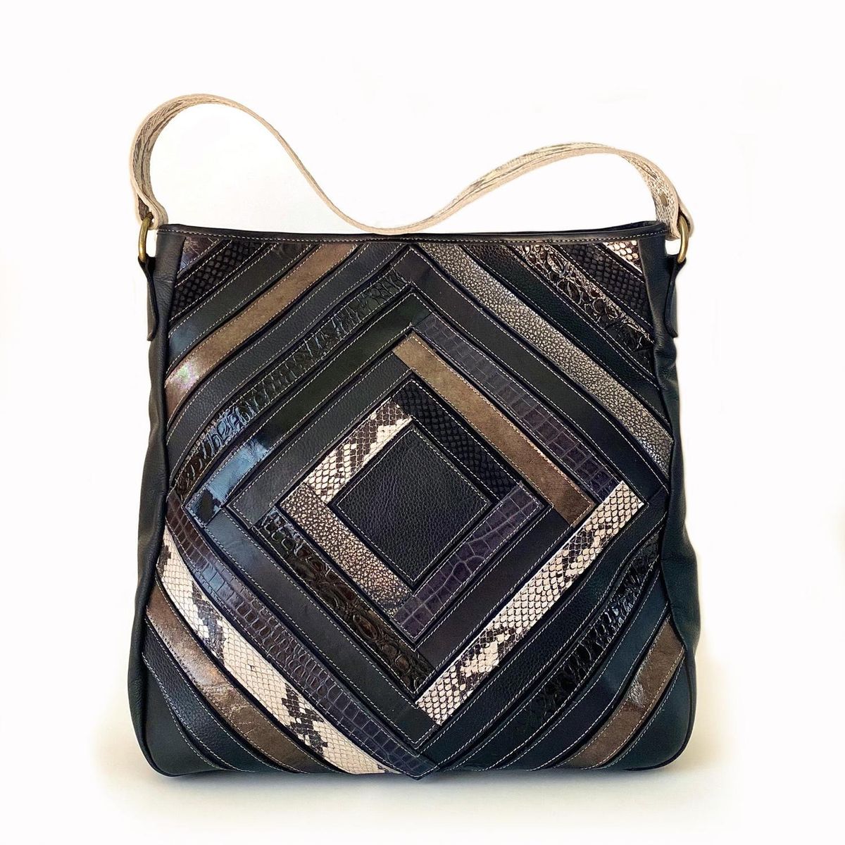 BRAVA - Cartera de cuero modelo GRETA Negro