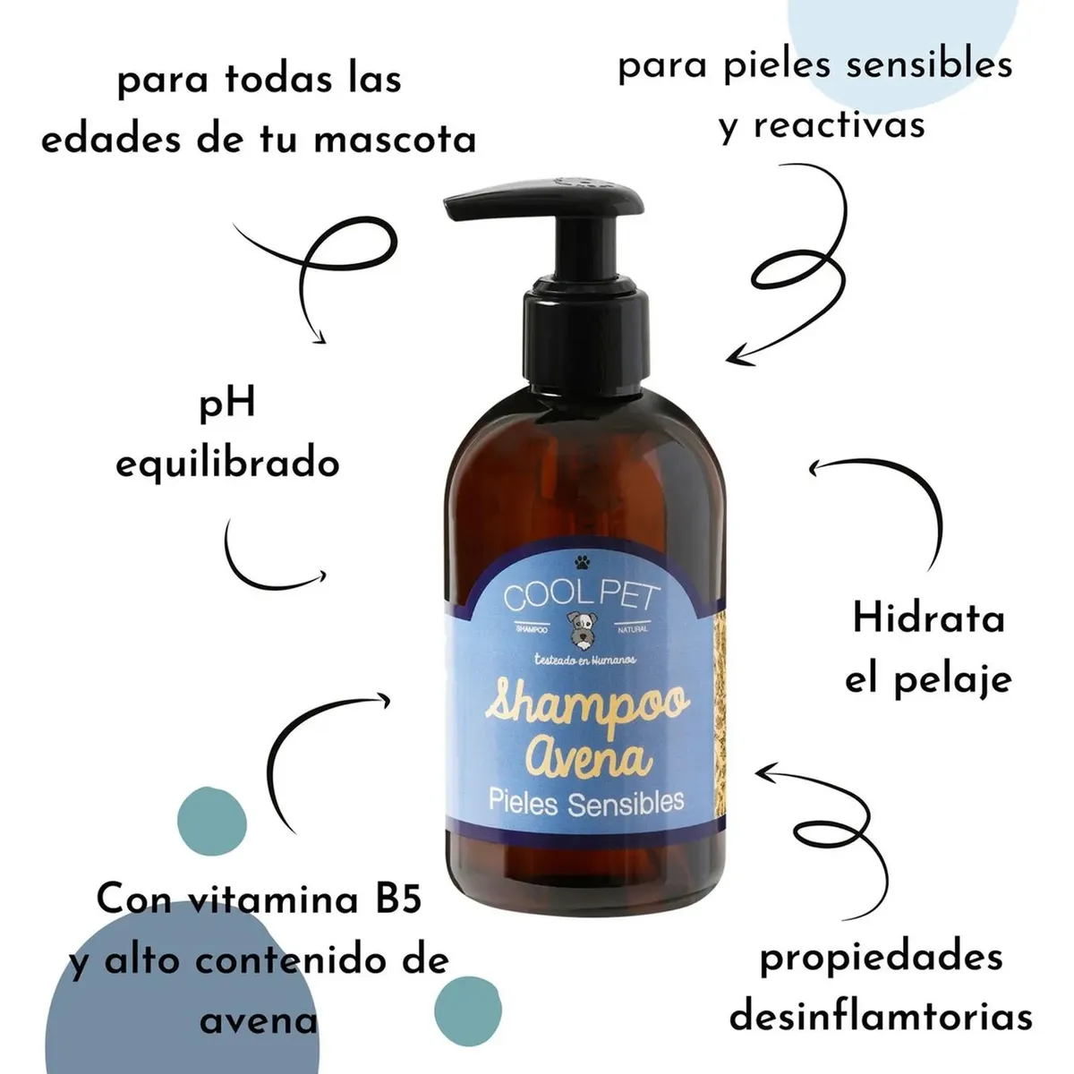 COOLPET - Shampoo De Avena Coolpet Perros Y Gatos Con Pieles Sensibles Pomelo