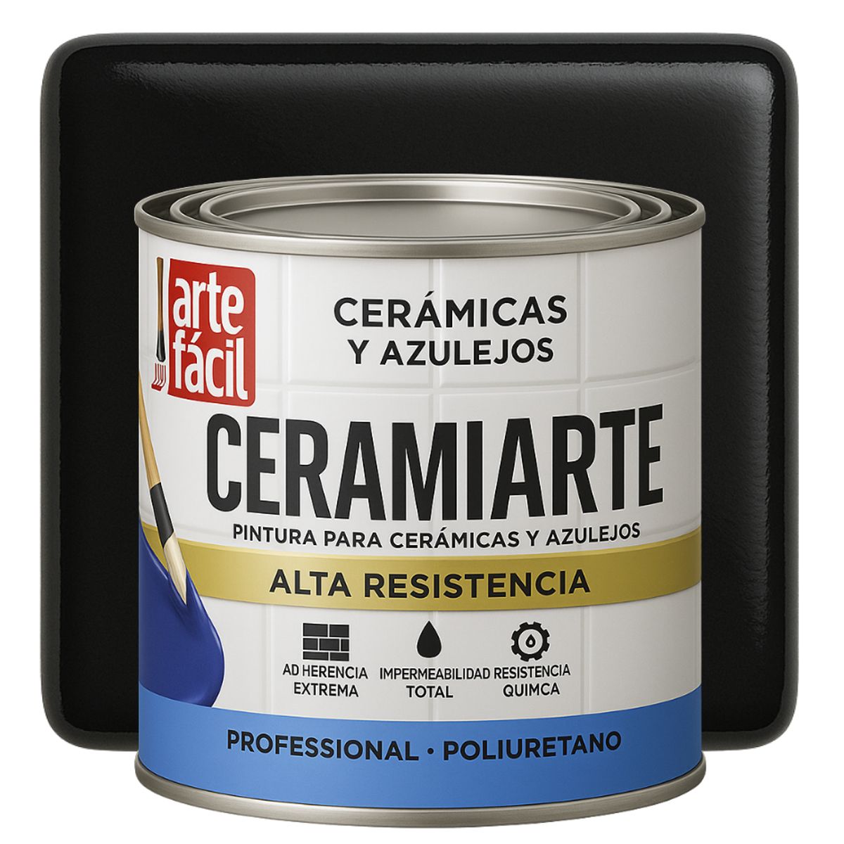 GENERICO - PINTURA CERAMICA AZULEJOS - 1-4 GALON NEGRO ABSOLUTO
