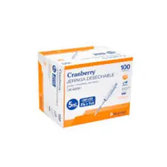 CRANBERRY - Jeringa Desechable con Aguja Luer Lock 5 ml