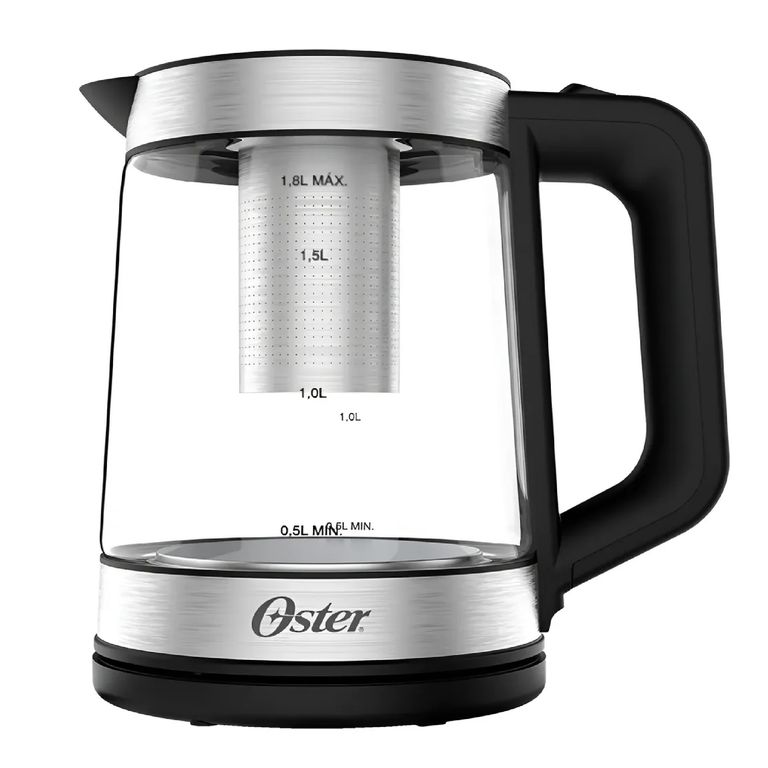 OSTER Hervidor 18l Vidrio 2en1 Con Infusor Para Te 1850w