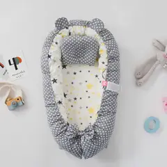 BABYLUNA - Nido Colecho Premium Cuna Portátil con Almohada Gris