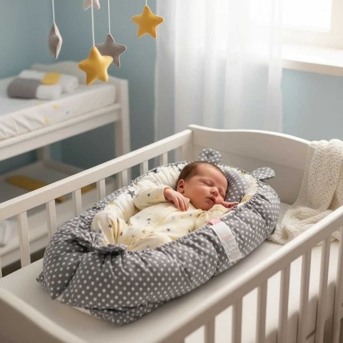 BABYLUNA - Nido Colecho Premium Cuna Portátil con Almohada Gris