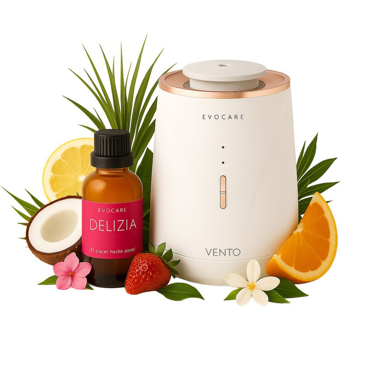 KINEGUN PRO - Pack Difusor inalámbrico Vento Blanco + 30 ml Aceite – Delizia Cocco