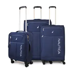 NAUTICA - Set de 3 maletas blanda de tela S+M+L Valencia azul