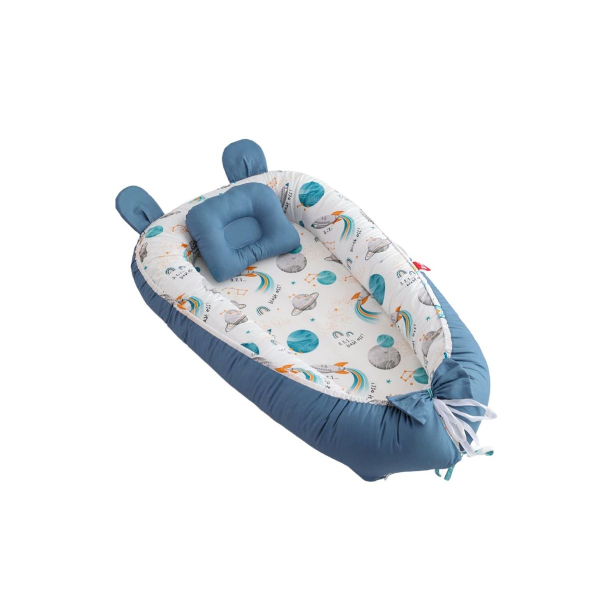 BABYLUNA - Nido Colecho Premium Cuna Portátil con Almohada Azul