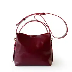 BRAVA - Cartera de cuero modelo PAULA Burdeos