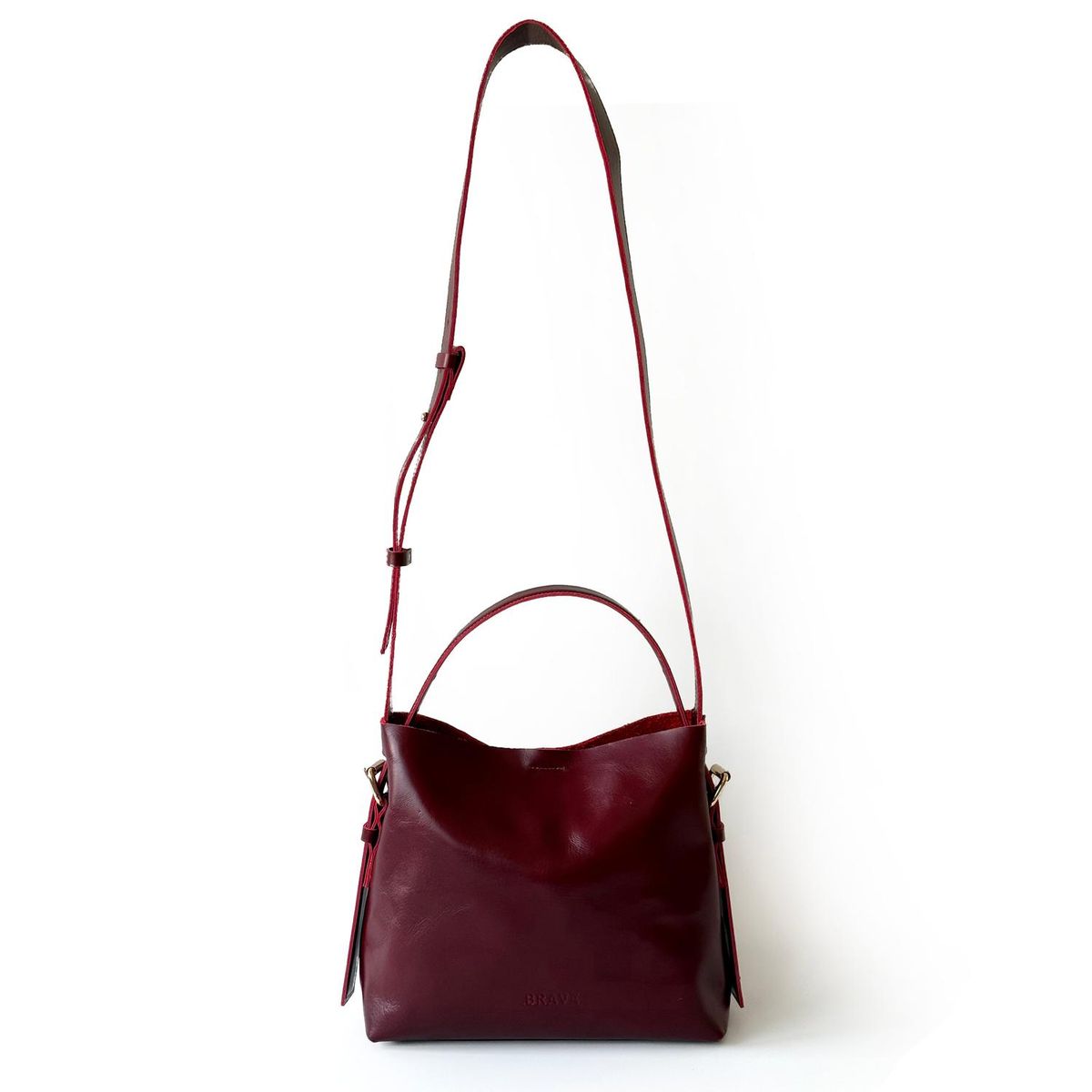 BRAVA - Cartera de cuero modelo PAULA Burdeos