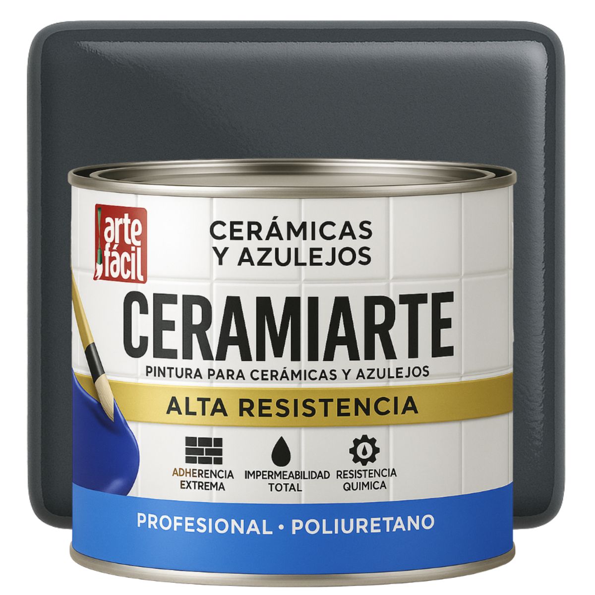 GENERICO - PINTURA CERAMICA AZULEJOS - 1-2 GALON GRIS GRAFITO