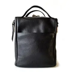 BRAVA - Mochila de cuero modelo MATILDE Negro