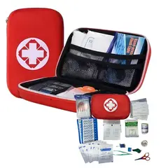VIRA - Botiquín Emergencia Primeros Auxilios 53 piezas Auto Camping - Rojo