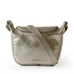 BRAVA - Bandolera de cuero modelo FELICIA Champagne