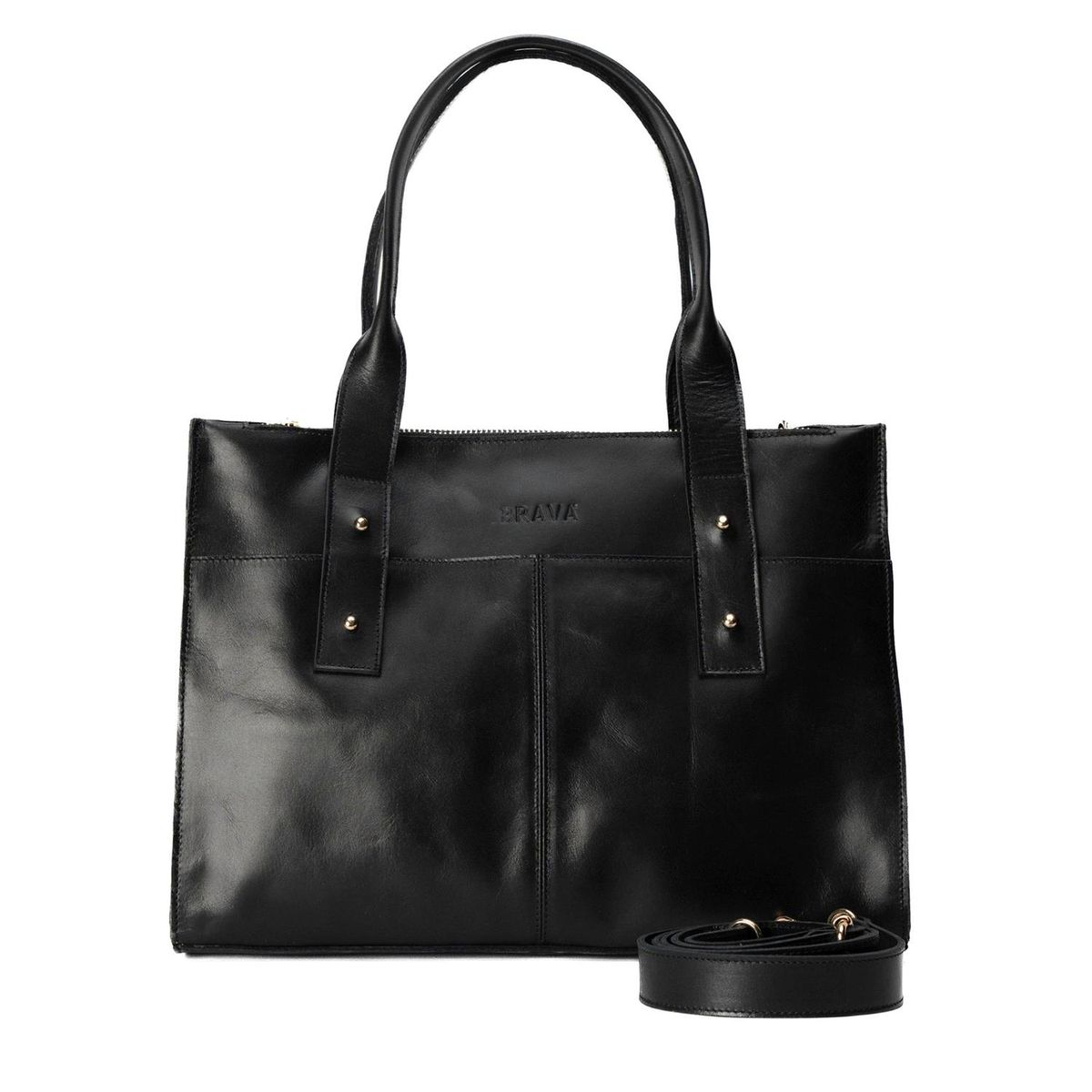 BRAVA - Cartera ejecutiva de cuero modelo ALFONSINA Negro