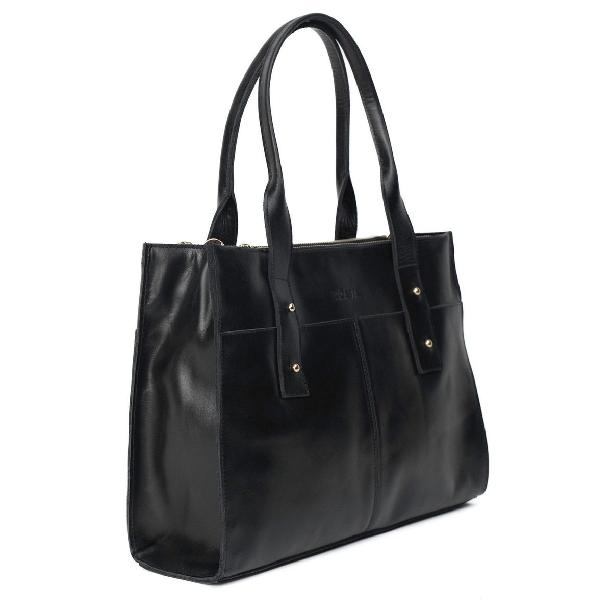 BRAVA - Cartera ejecutiva de cuero modelo ALFONSINA Negro