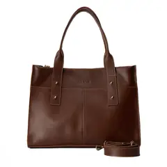 BRAVA - Cartera ejecutiva de cuero modelo ALFONSINA Marrón