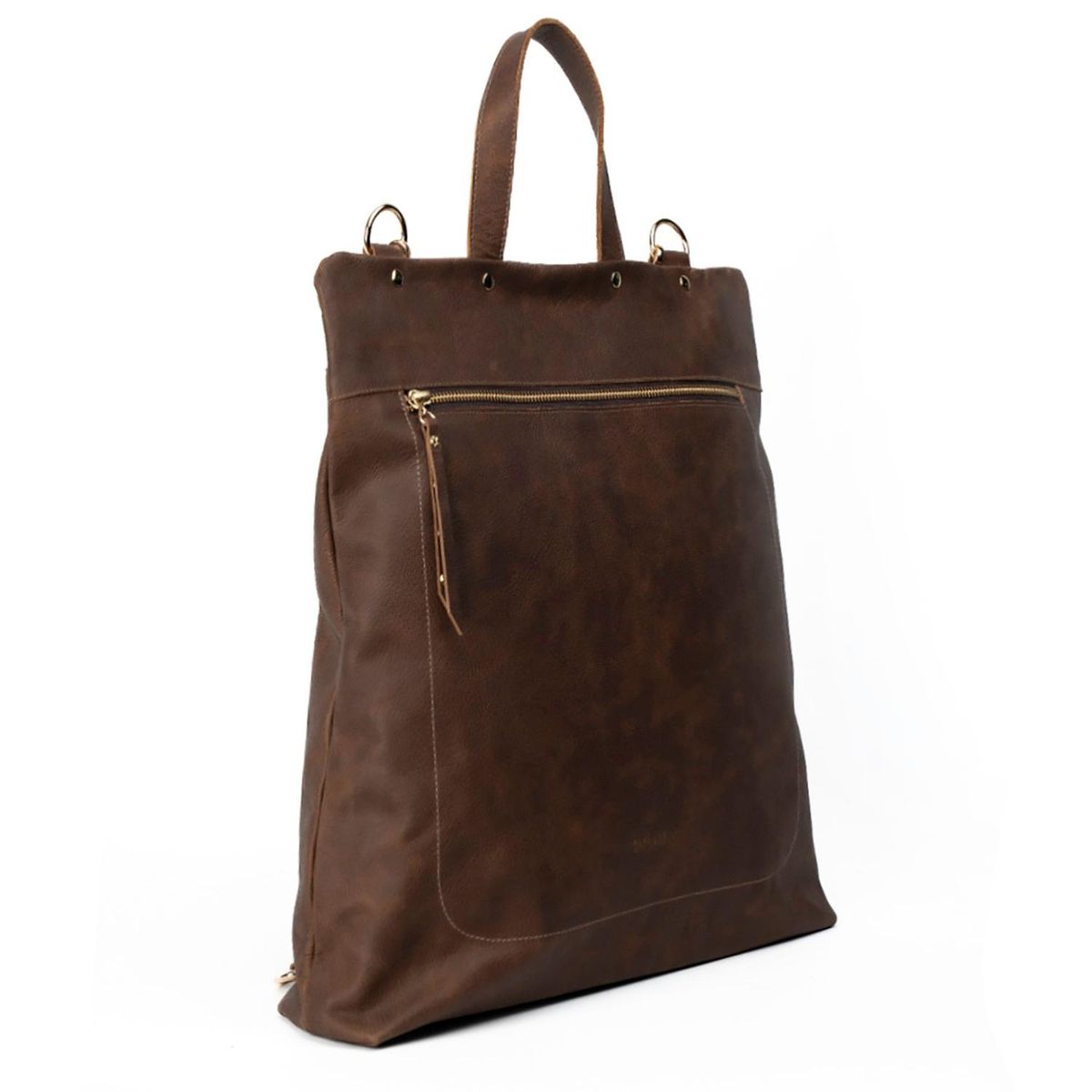 BRAVA - Mochila de cuero modelo EMILY Trufa