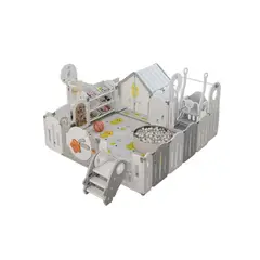 BABYLUNA - Corral Parque de Juegos XXL con Casita + Tobogán + Alfombra