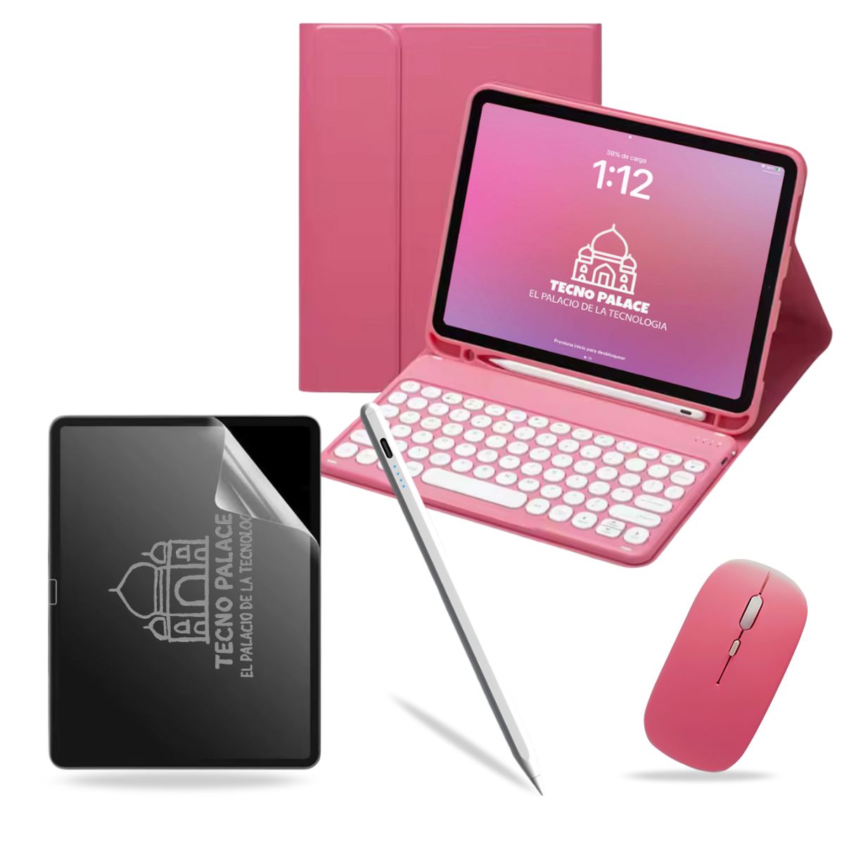 GENERICO - Pack Funda Teclado 2.0 + Mouse + Lápiz + Paperlike para iPad Pro 11 M4