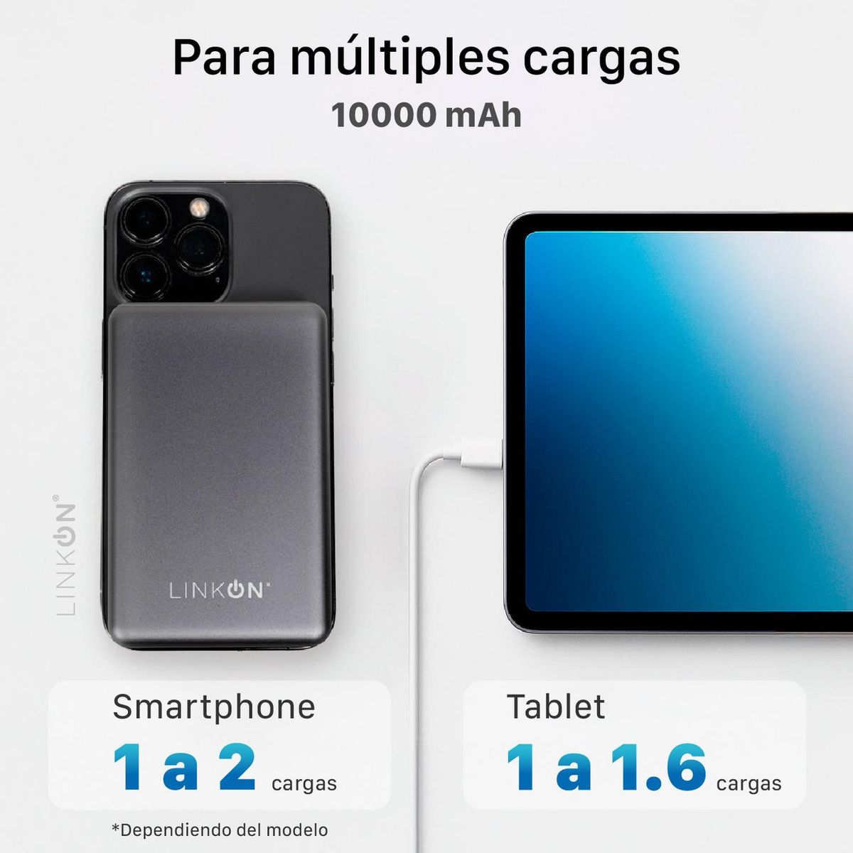 LINKON - Bateria Externa Cargador iPhone Portatil Linkon Magsafe - Plateado