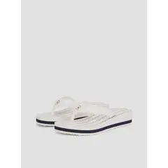 TOMMY HILFIGER - Sandalias De Cuña Con Monograma Th Blanco