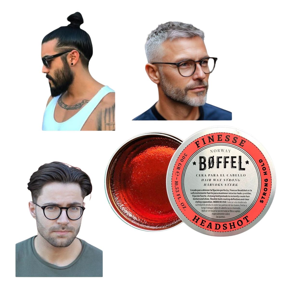 BOFFEL - Cera Boffel Hair Wash Strong 300ml Fijación Fuerte Brillante