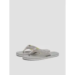 TOMMY HILFIGER - Sandalias De Tela Trenzada Con Logo Gris