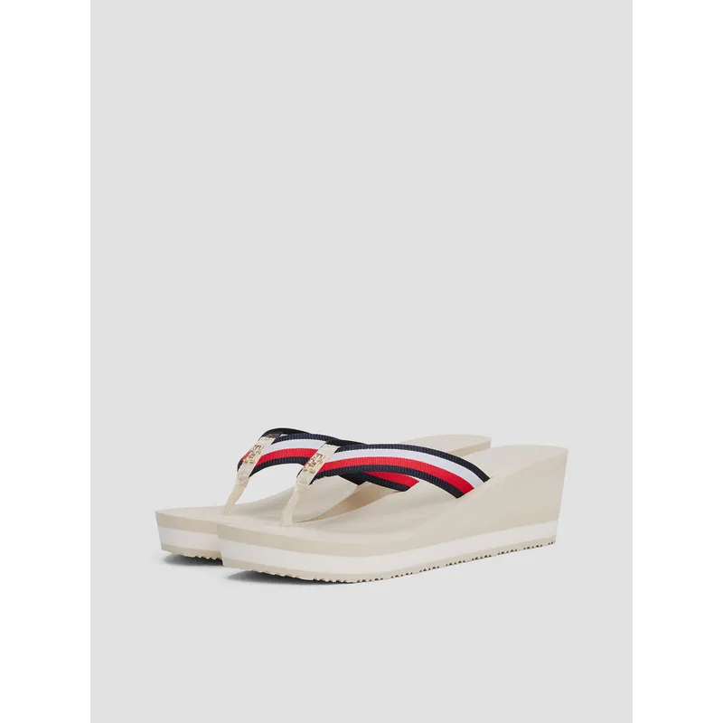 TOMMY HILFIGER - Sandalias De Cuña Corporate Beige Tommy Hilfiger