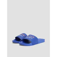 TOMMY HILFIGER - Sandalias De Piscina Con Logo Bordado Azul