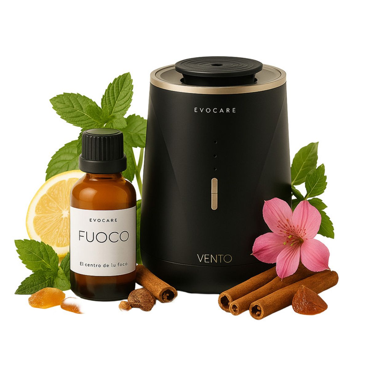 KINEGUN PRO - Pack Difusor inalámbrico Vento Negro + 30 ml Aceite - Fuoco Scintilla