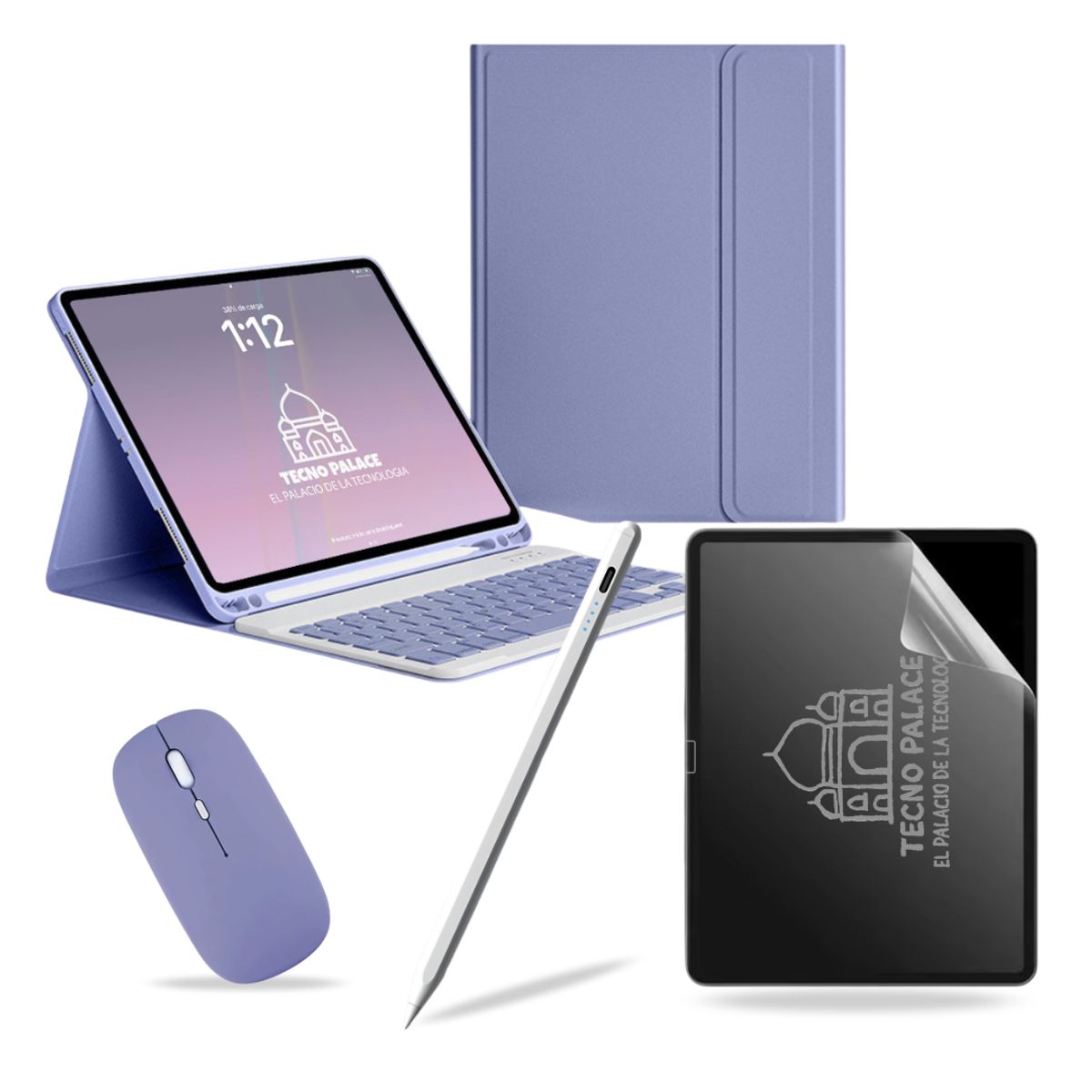 GENERICO - Pack Funda + Teclado Mouse + Lápiz + Paperlike para iPad Air 11 M2-M3