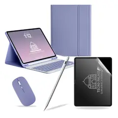 GENERICO - Pack Funda + Teclado Mouse + Lápiz + Paperlike para iPad Air 11 M2-M3