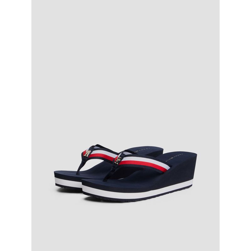 TOMMY HILFIGER - Sandalias De Cuña Corporate Azul Tommy Hilfiger