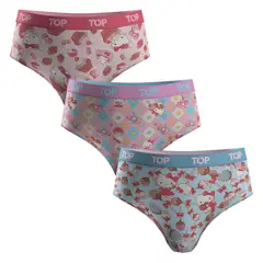 TOP - Calzón Pantaletas NIÑA Algodón Pack 3 Hello Kitty C4