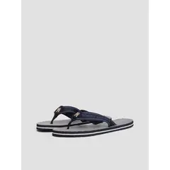 TOMMY HILFIGER - Sandalias De Tejido Trenzado Con Logo Y Rayas Azul