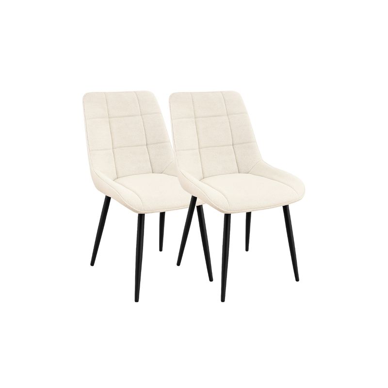 HABITA2 CHILE - Pack 2 Silla Tapizada Moderna Merichair Black - Beige